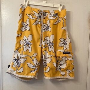 Abercrombie & Fitch Yellow and White Floral Board Shorts